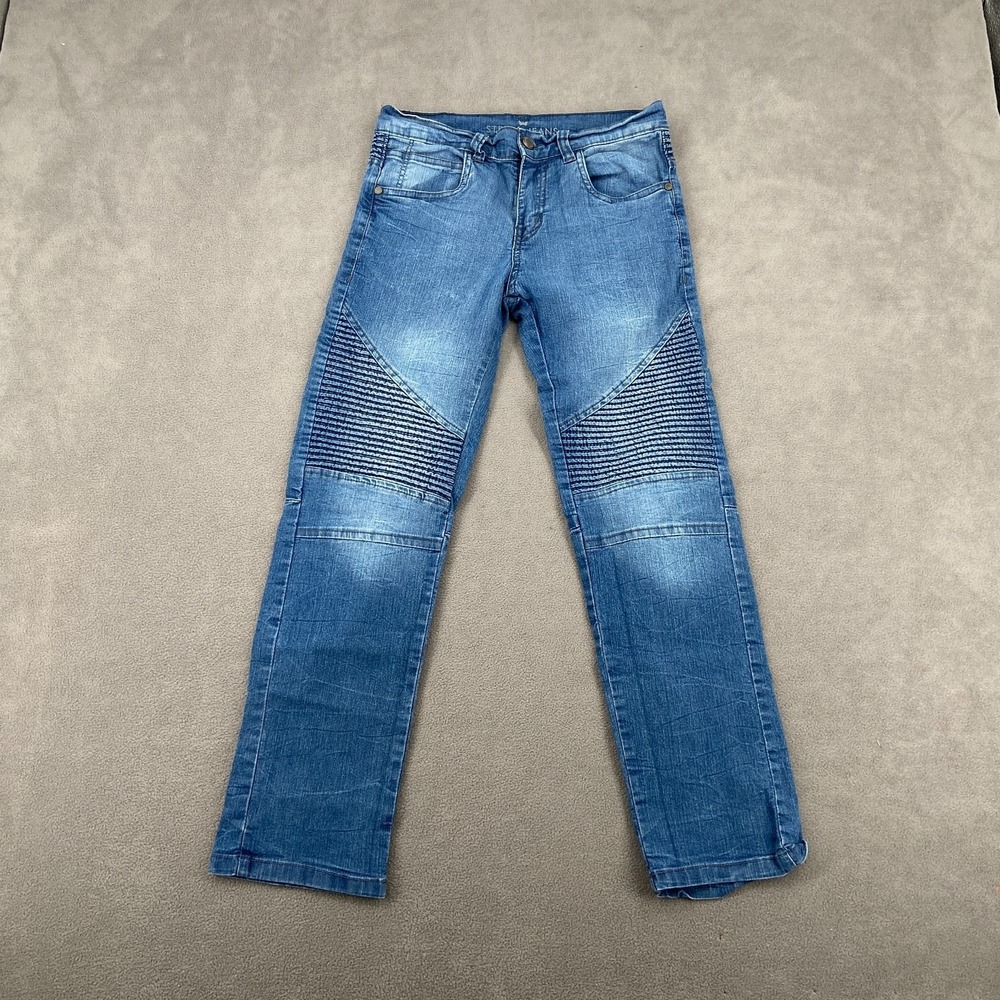 Steve's Jeans Womens 12 Blue Medium Wash Denim Stretch‎ Mid Rise Straight Leg
